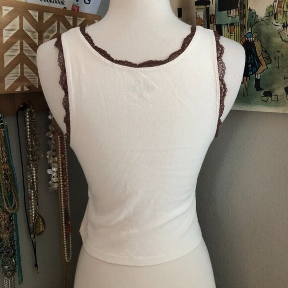 Hollister Mushroom Lace Crop Cami Tank - Boogie Nights Roller Derby Y2K - Picture 5 of 7